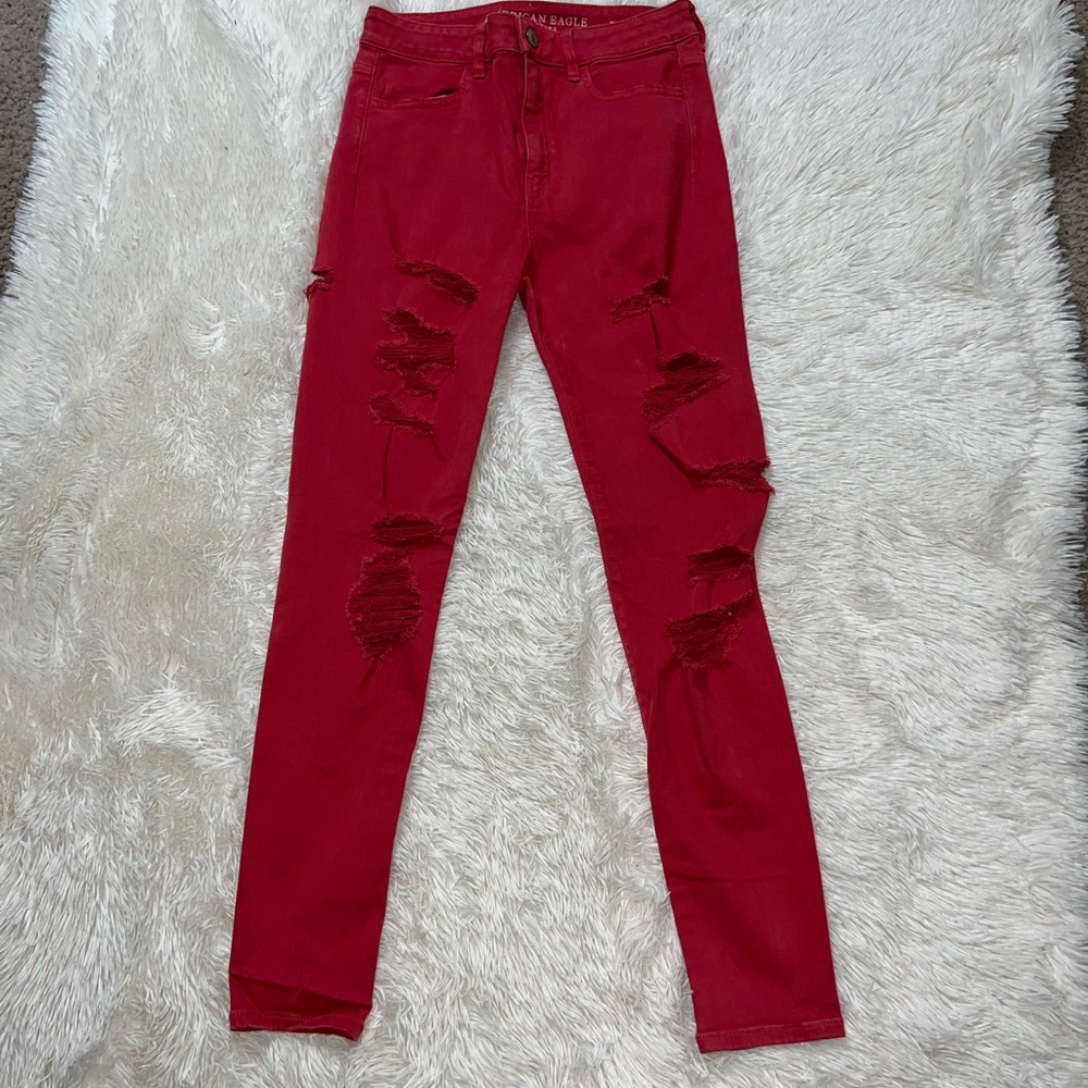 Coral Super Hi Rise Jeggings